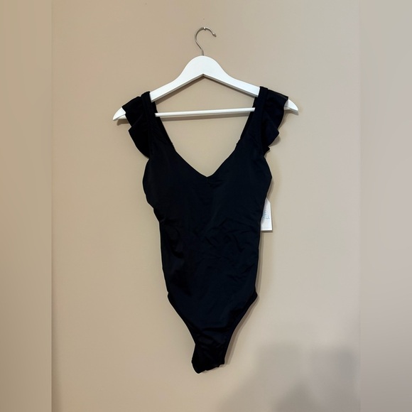 Time and Tru Black Ruffle One-Piece Swimsuit size S NWTs - Picture 5 of 8
